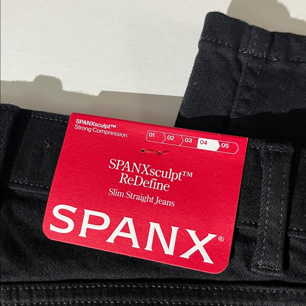 Spanx SPANXsculpt ReDefine Slim Straight Jeans sz 0 NEW! Black Denim - Picture 7 of 10